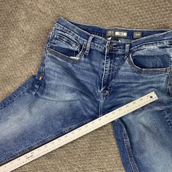 BKE Jake Bootleg Jeans Men's 36R Measures 34 x 30 Blue Stretch Denim Bootcut - Picture 13 of 14